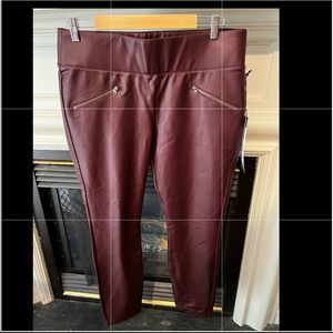 Faux Leather burgundy pants